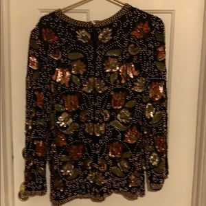 Beaded & sequins silk jacket